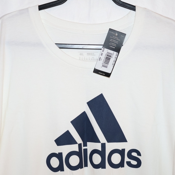 Adidas White Tee / Navy Logo - Picture 2 of 4